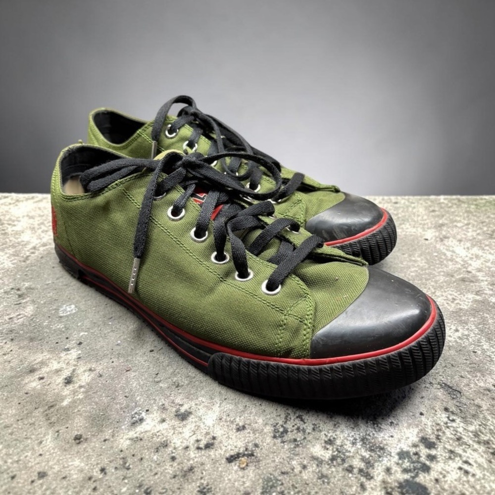 Chrome Industries Red Sole Sneakers Olive Green Canvas Kursk Cycling Shoe Sz 13